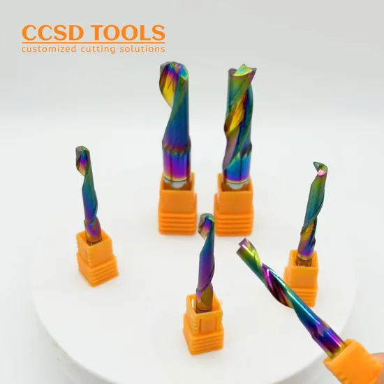 Single Flute Dlc Coating 1f Cutting Tool for Aluminium Acrylic Wood Machining Carbide Tool